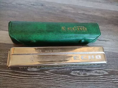 M. Hohner Echo Harmonica No. 2409 Key Of C Green Case Germany • $22