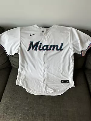 Nike Authentic Miami Marlins 2020 Baseball MLB White Jersey Men’s Size: XL • $89.89