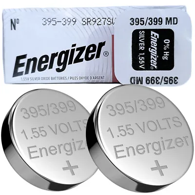 2 X Energizer 395 399 SR927SW D395 D399 GP395 SR57 Watch Batteries • £3.19