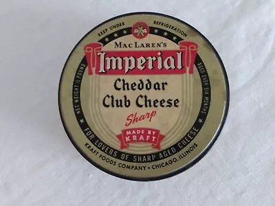 VTG TIN KRAFT MacLAREN'S IMPERIAL Cheddar Club Cheese Container • $9.95