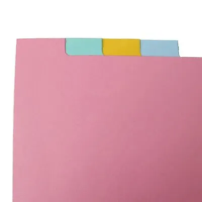 SUBJECT DIVIDERS STORAGE 20 Pack Index Cards Multi Coloured Punched Office Files • £4.48
