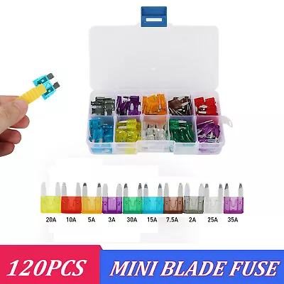 120x Mini Blade Fuse Assortment Auto Car Motorcycle SUV Fuses Kit APM ATM UTV US • $3.79