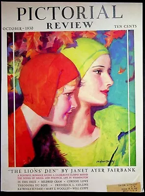 McClelland Barclay COVER ONLY Pictorial Review October 1930 Fall Ladies • $8.95