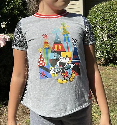 Disney Parks Celebrate MICKEY Birthday Party Shirt Glitter Accents Disneyland • $8