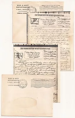 WWII Anzio Battle 805th Tank Destroyer Battalion V-Mail Letters. Italy 1944 • $13
