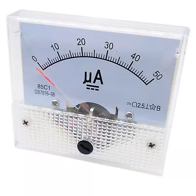 US Stock DC 0~50uA Class 2.5 Accuracy Analog Amperemeter Panel Meter Gauge 85C1 • $13.54