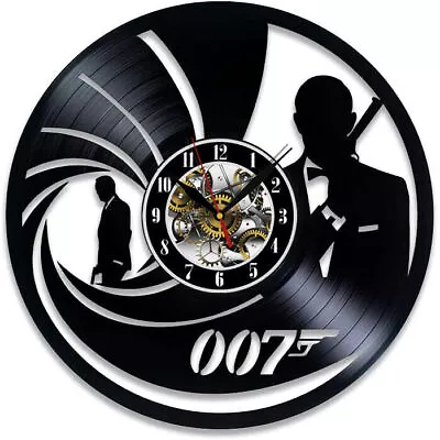 James Bond 007 Vinyl Wall Clock Gift Birthday Holiday Art Home Room Decor Design • £16.38