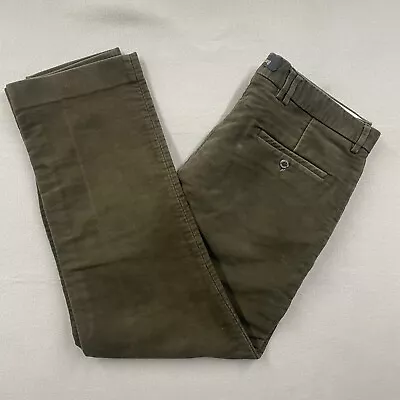 Barbour Chino Trousers Mens 38 Khaki Green Moleskin Straight Leg 38x29 • $40.94