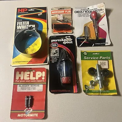 Lot Of Vintage Car Accessories NOS Filter Wrench Bleeder Screws Battery Tester • $14.95