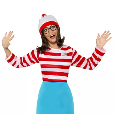 £46.19 • Buy Wheres Wally Wenda Costume Official 1980s Fancy Dress