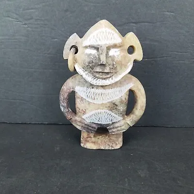 $24.99 • Buy Mexican Aztec Style Etched Stone Figure 5.5  Tall Folk Art Home Decor