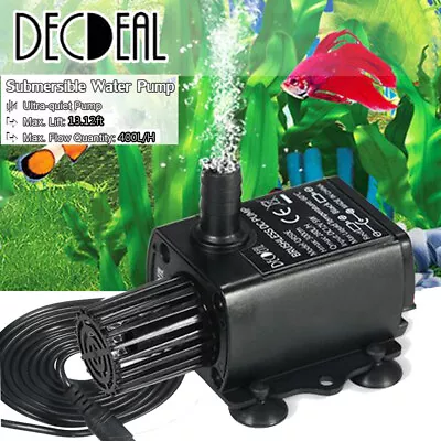 Decdeal DC12V 10W 400L/H Brushless Water Pump Submersible Fountain Aquarium V9C7 • $10.99