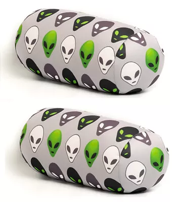 Microbead Space Alien Roll Pillow Combo Pack 2 Pillows Sci-Fi Movie Fan [Grey] • $14.79