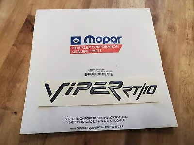 NOS OEM Mopar Dodge Viper  VIPER RT/  Nameplate Emblem Decal BLUE - 0GC43VSM • $30