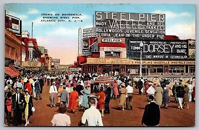 Steel Pier Atlantic Boardwalk Atlantic City New Jersey Nj Postcard • $7.99