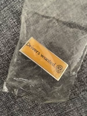 Je23-Vtg Volkswagen VW Advertising Enamel Lapel Pin - Drivers Wanted Union Made • $4.50