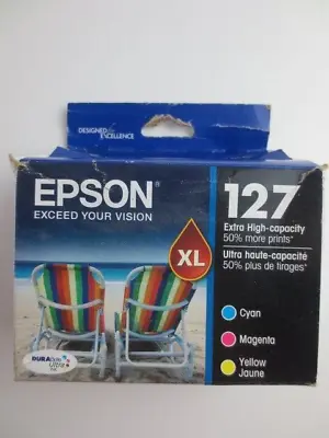 Epson 127 XL Color Ink Cartridge Cyan Magenta Yellow Expiry Date Jan/2023 • $26.72