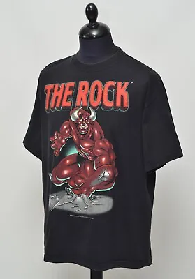 £300 • Buy The Rock Dwayne Johnson WWE 2000 Vintage Rare Men's Black Tee Shirt Size XL