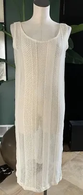 Wear About Women Petite Ivory Crochet Lace Sleeveless Maxi Coverup Y • $16.99