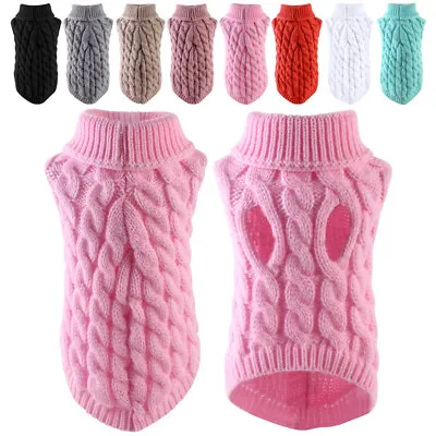 £4.99 • Buy Mini Pet Dog Cat Knitted Jumper Warm Sweater Puppy Coat Jacket Clothes Costume
