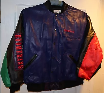 Boomerang Movie 1992 Purple Leather Jacket L Large Crew Promo Eddie Murphy • $539.99