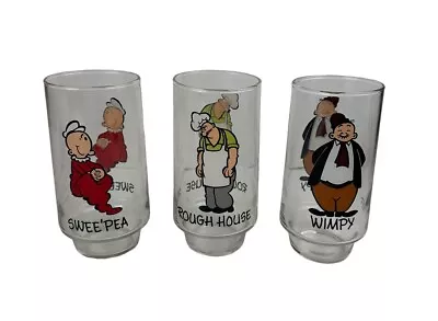 VTG 1975 Coca-Cola Kollect-A-Set Series  Popeye  Drinking Glasses Lot 3 • $26.99