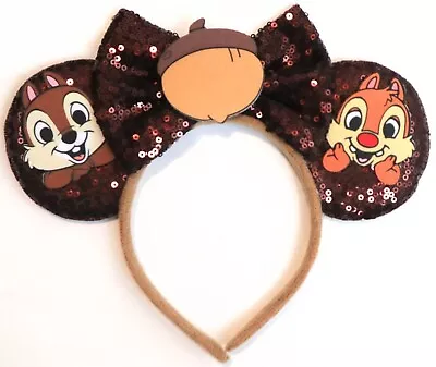 Disney Inspired Chip And Dale Fall Mickey Minnie Mouse Ears Headband HANDMADE • $12.99