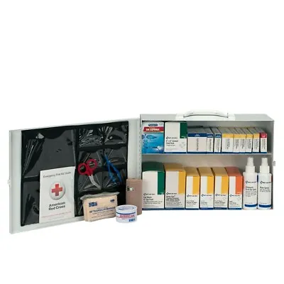 75 Person 2 Shelf First Aid Metal Cabinet ANSI OSHA Compliant • $150