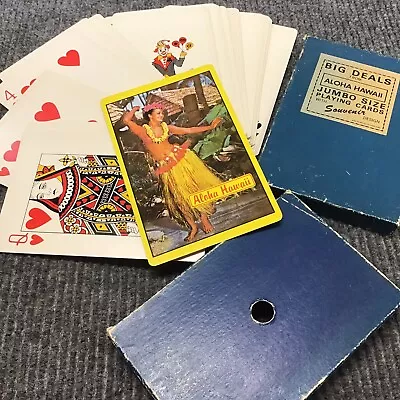 Vintage Big Deals From Aloha Hawaii Jumbo Size Playing Cards With Hula Girl￼ • $20.23