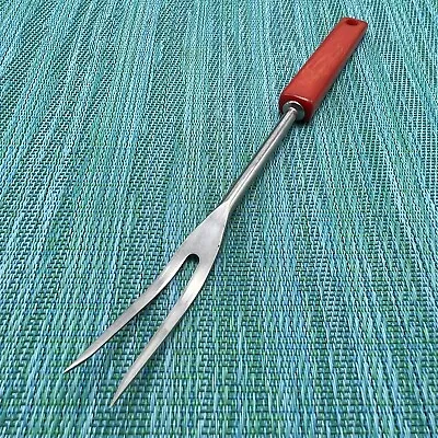 Vtg Androck Bakelite Serving Fork Meat Carving Red Square Handle Utensil USA • $14.99