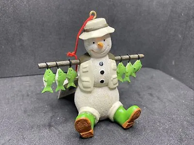 Midwest Of Cannon Falls Snowman Fisherman Ornament New Cute!! • $7.99