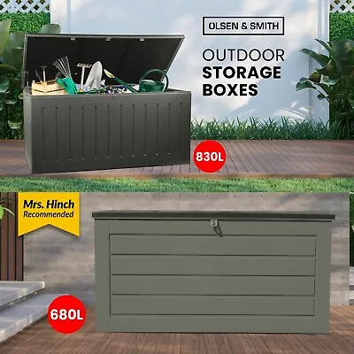 Extra Large 680L/830L Outdoor Garden Storage Box Bench Sit On Plastic Shed Chest • £249.99