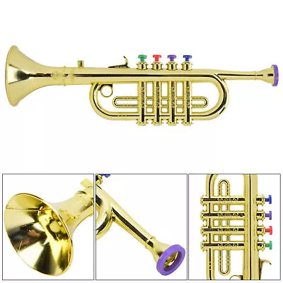 Mini Trumpet Golde Coated Children Kids Music Toy Gift Wind Instrument USA • $30.01