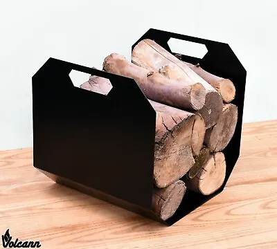 £44.95 • Buy Compact Firewood Log Basket Store Carrier Fireplace Hard Wood Burner Holder 