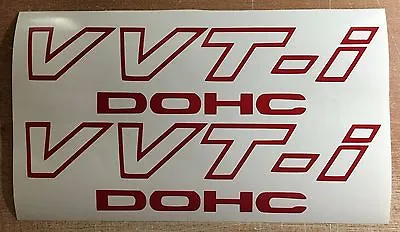Toyota V VT-i DOHC (2 PACK) 9  RED Emblem Vinyl Sticker Decal VVTI TRD Supra • $3.95