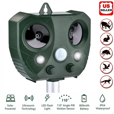 Upgraded Solar Ultrasonic Animal Repellent Dog Cat Skunk Deer Raccoon For Garden • $23.98