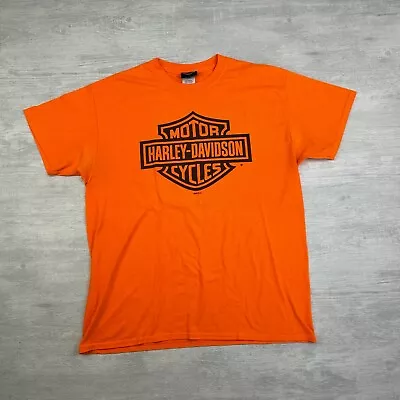 Vintage Harley Davidson Shirt Mens Large Orange Sturgis Motorcycle Biker Hot Rod • $17.95