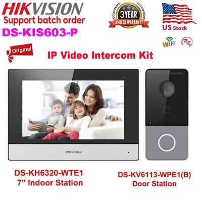 Hikvision DS-KIS603-P WIFI POE IP Video Intercom System Kit Villa Door Station • $227.05