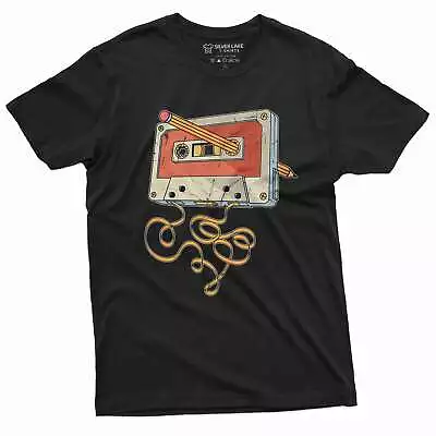 Men's Vintage Cassette Tape With Pencil T-shirt 80s 90s Born Nostalgic Gift • $17.28