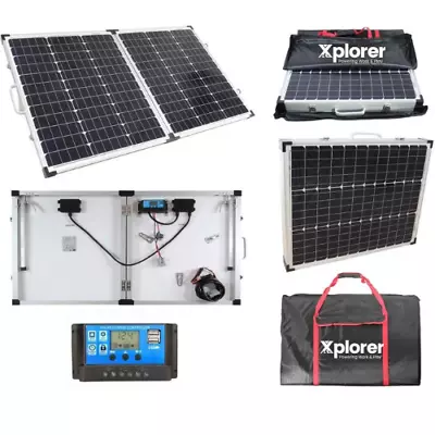 150W Portable Folding Xplorer Solar Panel Kit With Charge Controller • £129.98