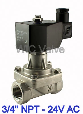 $149.99 • Buy 3/4  Inch Stainless Zero Differential Electric Solenoid Steam Valve NC 24V AC