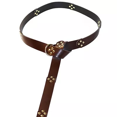 Medieval PU Leather Ring Belt  Retro Belt For LARP  Ren & Halloween Parties • $13.52
