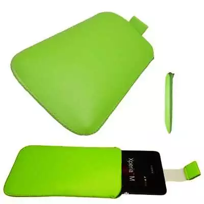 Caseroxx Slide-Pouch For Sony Xperia M In Green Made Of Faux Leather • $12.56