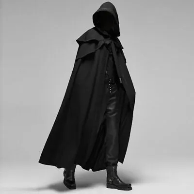 Medieval Men Knight Pirate Prince Gothic Retro Hooded Cloak Capes Long Robes • $32.86