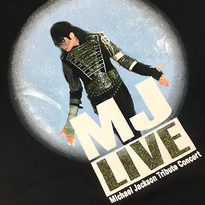 Michael Jackson SHIRT Size XL VERY BIG MJ LIVE LAS VEGAS Tribute Concert Black • $19.75