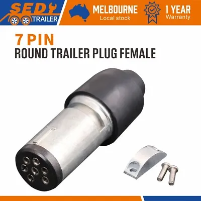 $10.99 • Buy 7 Pin Female Round Trailer Plug Slim Adapter Connector Caravan Boat Trailer Part