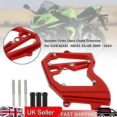 Front Sprocket Cover Chain Guard For KAWASAKI Ninja ZX-6R ZX6R 2009-2023 Red T9 • £23.98