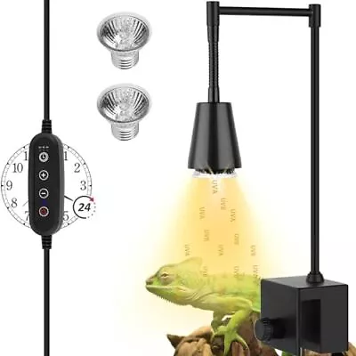 Reptile Heat Lamp UVAB Reptile Light With Clamp360° Rotatable Turtle Heating ... • $36.59