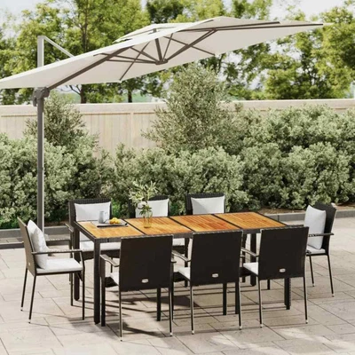 $1016.99 • Buy Garden Dining Set With Cushions Outdoor Furniture Setting Poly Rattan VidaXL