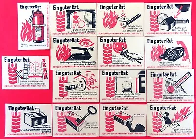 Vintage 1966 GERMAN Match Box Labels:  SET OF 15 • $9.95